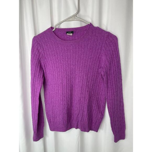 J Crew cashmere wool blend sweater top fuchsia purple women's small - Picture 9 of 14